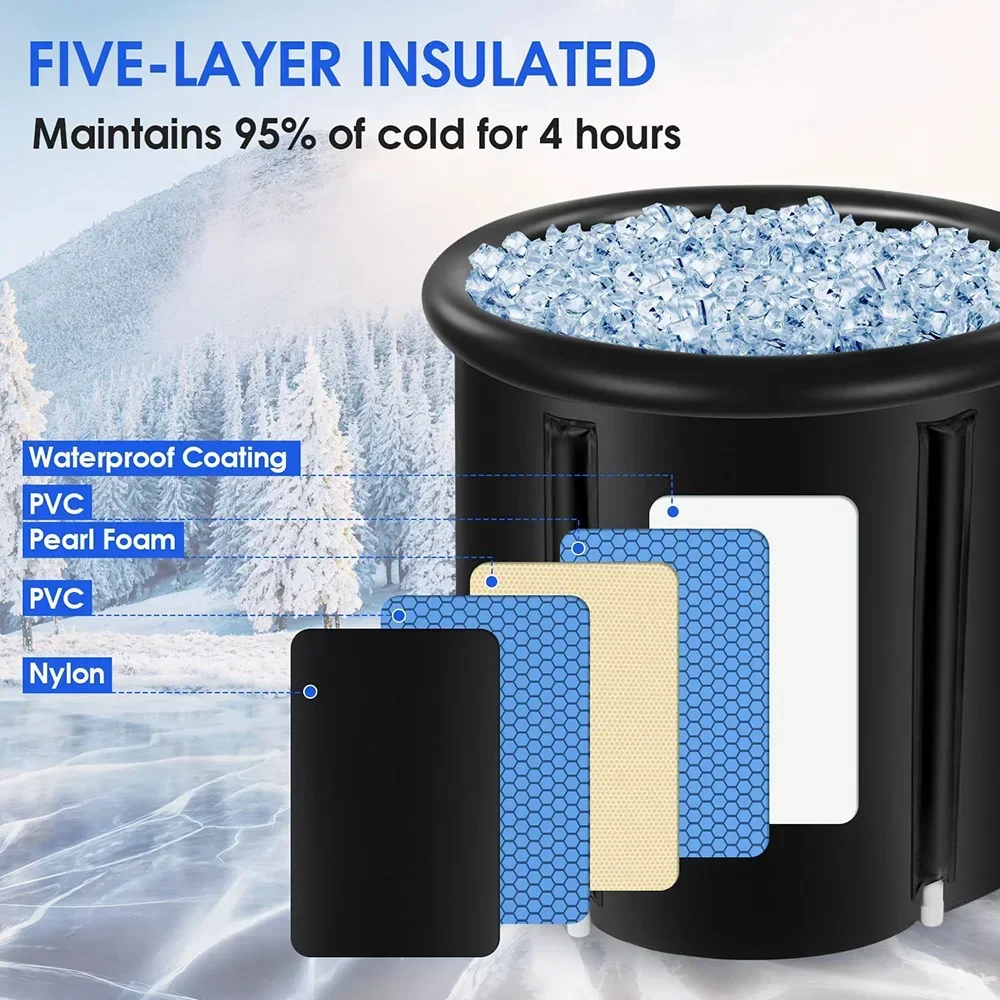 vasca da bagno gonfiabile per ghiaccio con vasca da bagno portatile pieghevole pieghevole in PVC per interni ed esterni perfetta 2025