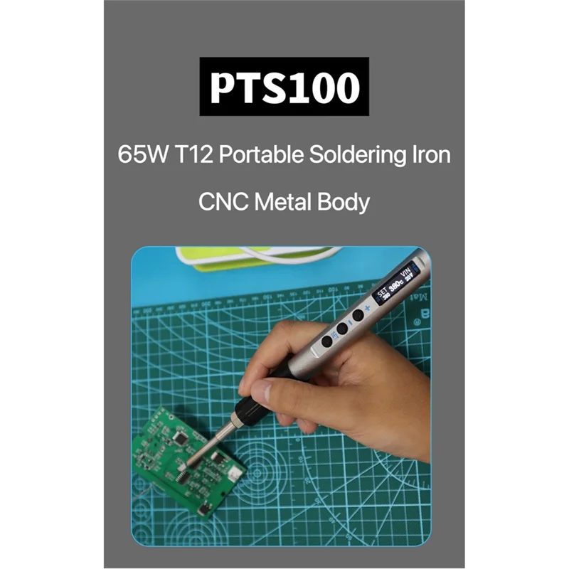 

PTS100 T12 5-20V PD65W Portable Electric Soldering Iron Metal Body Temperature Adjustable Solder Welding Station-AA70