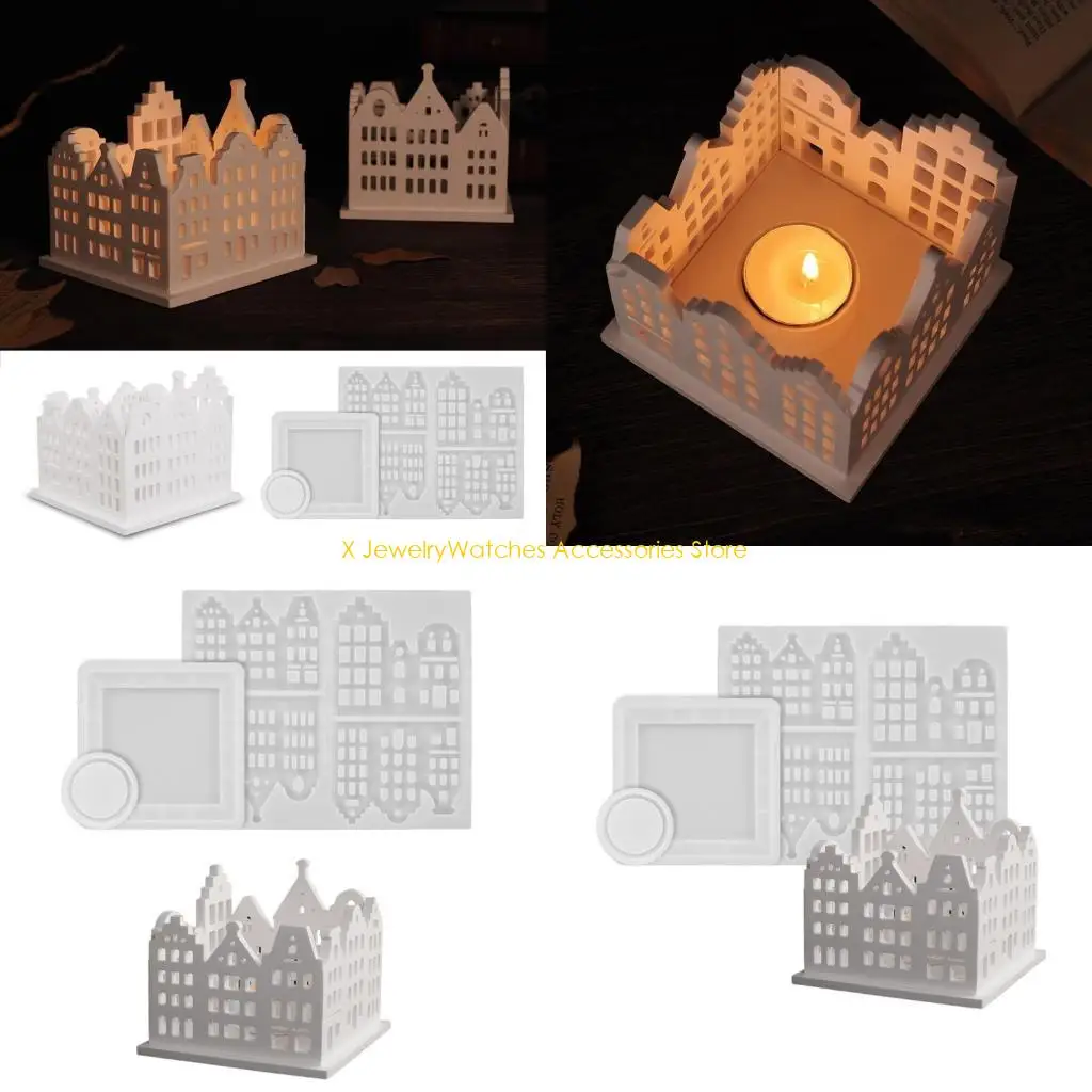 

31KD Flexible Silicone Mold Creating Resin Houses and Holders Moulds Crafting Tool Suitable for Home Decors and Gifts