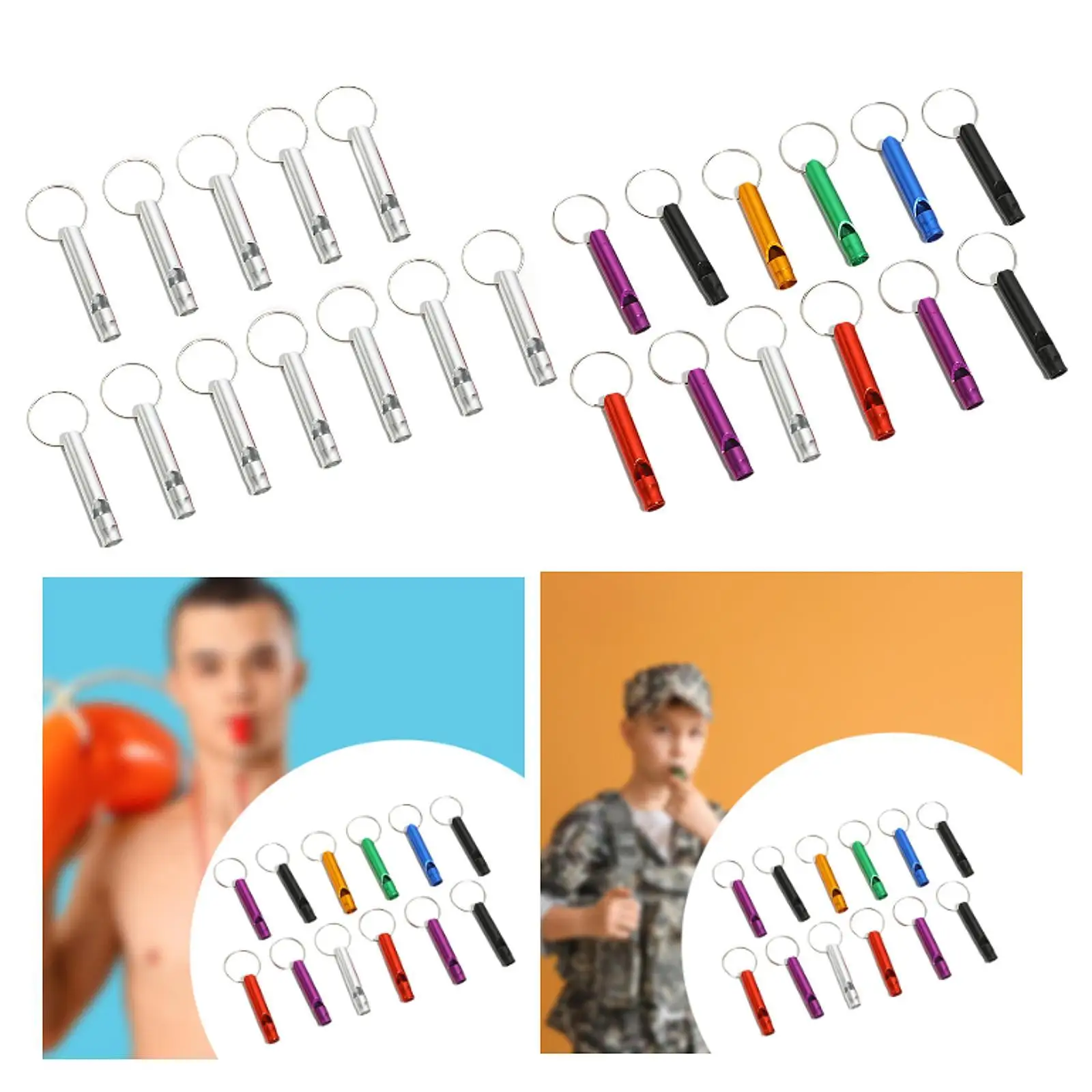 12x Camping Hiking Survival Whistles Dog Training Whistles for Hiking Sports