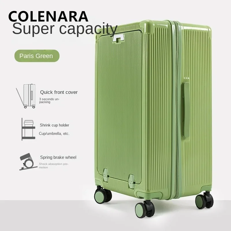 COLENARA Suitcase on Wheels ABS+PC Aluminum Frame Trolley Case 24\