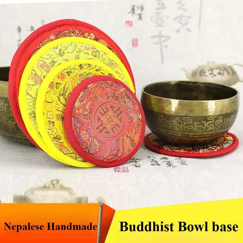 10CM-16CM Nepal Handmade Buddhist Utensil Pad Home Zen Tea Pot Base Mat Buddhist Hall Vajra Bell/Singing Bowl Ritual Accessories