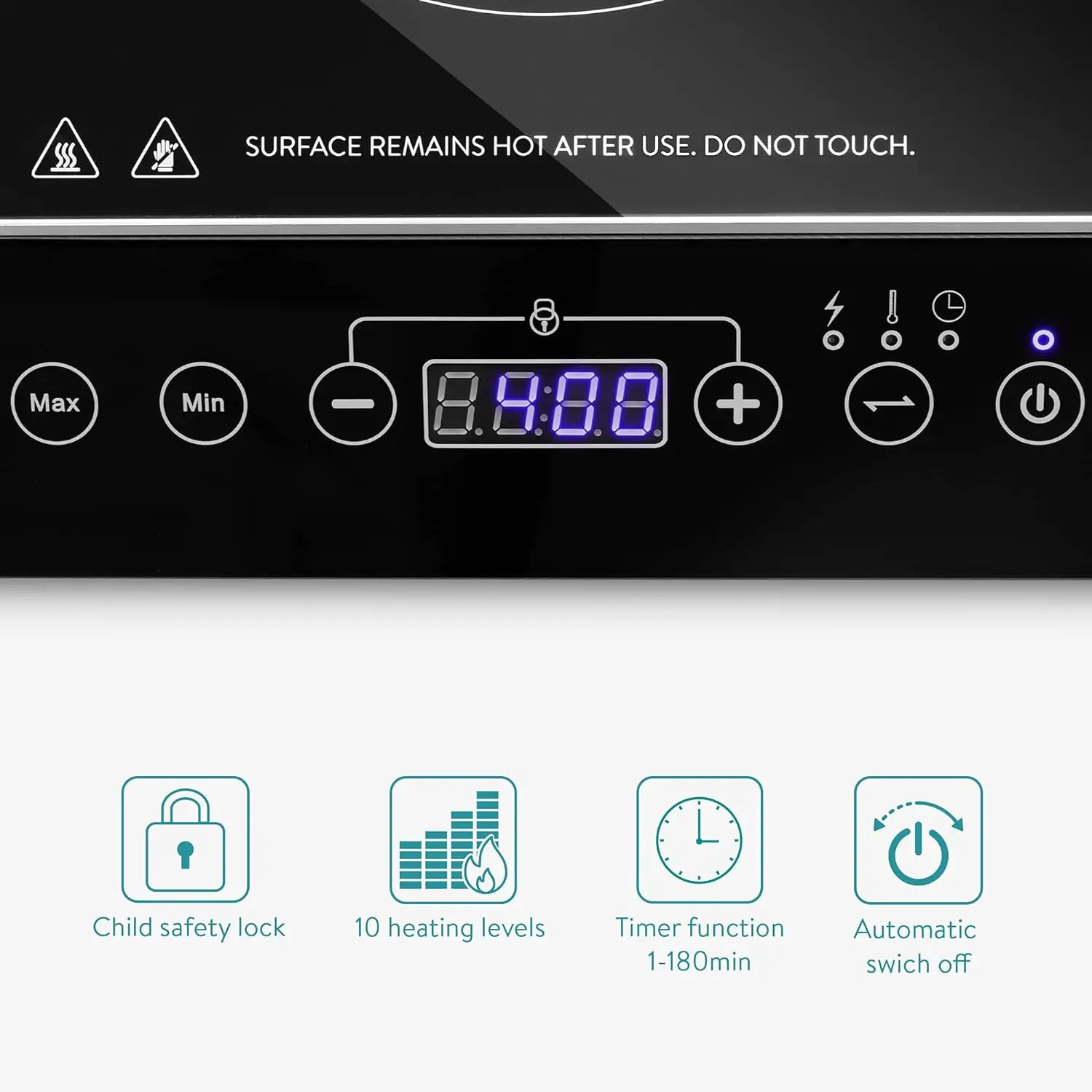 Navaris Cooktop induksi ganda, kompor listrik portabel dua meja memasak piring panas dengan 2 kompor untuk memasak