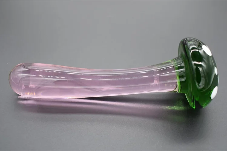 Consolador de vidrio con forma de seta para adultos, juguete sexual erótico con tapón Anal, masturbador femenino, juguetes de simulación