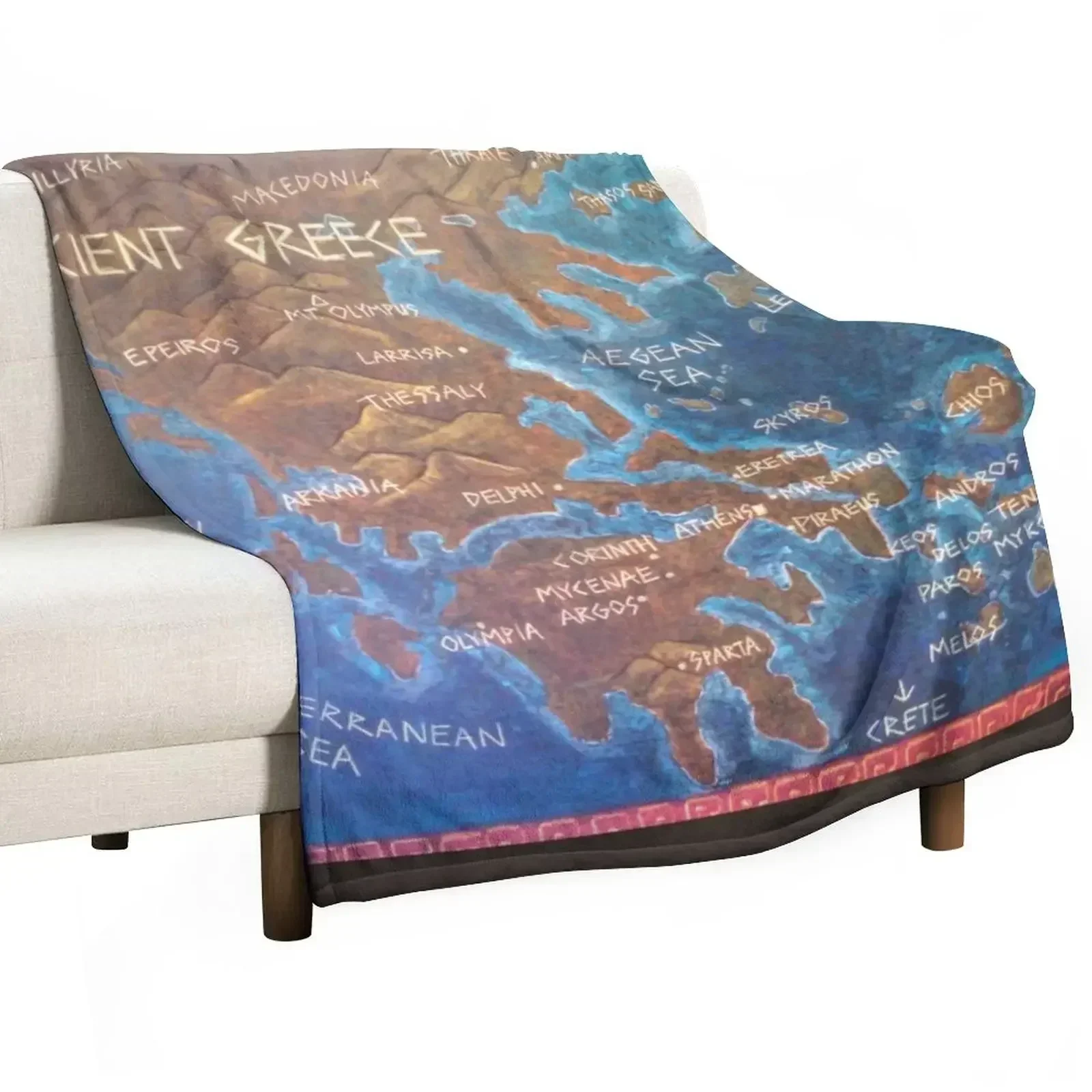 Map of Ancient Greece Throw Blanket Baby Blankets For Bed Blankets