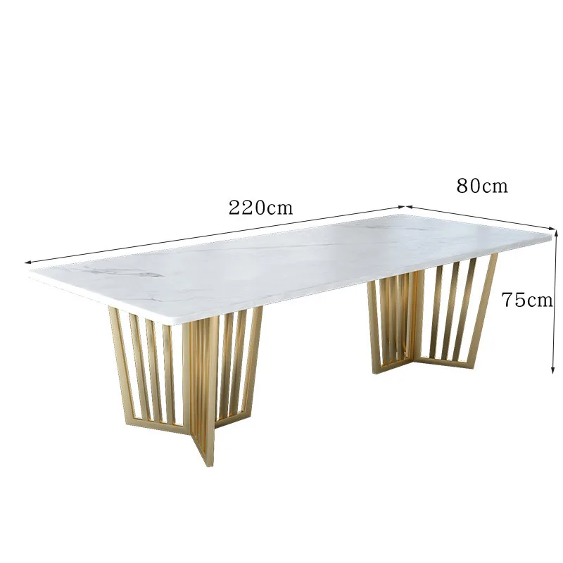 

Nordic marble conference table, studio small negotiation table and chair combination, wrought iron marble desk