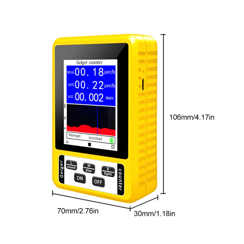 BR-9C Geiger Counter Nuclear Radiation Detector Personal Dosimeter X-ray Beta Gamma Detector LCD Radioactive Tester Real Time