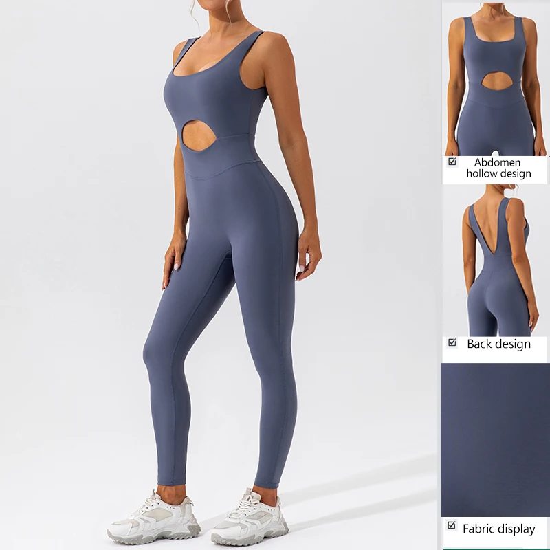 Set da yoga Tuta da donna Tuta intera sexy senza schienale Set fitness Abbigliamento da palestra traspirante Abbigliamento sportivo da corsa