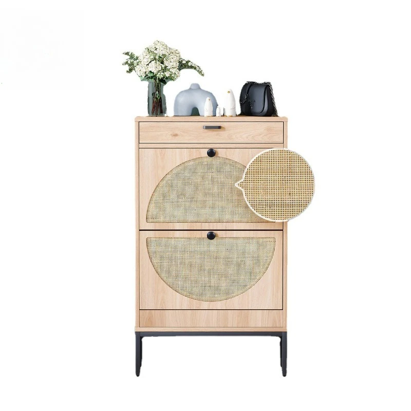 Living room rattan shoe cabinet storage simple