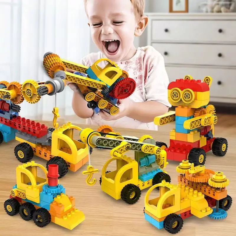 Stiel dplo lgo kompatible Baustein Zahnrad satz Wissenschaft pädagogische Bautechnik Maschinen LKW Fahrzeug 3d Kinderspiel zeug