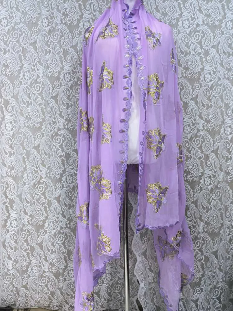 Schal Muslimische Afrikanische Tücher Chiffon Gute Qualität 2026 Neueste Afrikanische Muslimische Islamische Hijab Dubai Stickerei Schal Kashkha Dubai – Detail 28