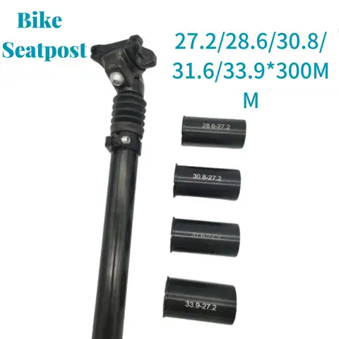 MTB 산악 자전거 시트포스트 댐핑 서스펜션, 알루미늄 합금 블랙 하이 퀄리티 자전거 부품, 27.2mm, 28.6mm, 30.8mm, 31.6mm, 33.9mm x 300mm Best5