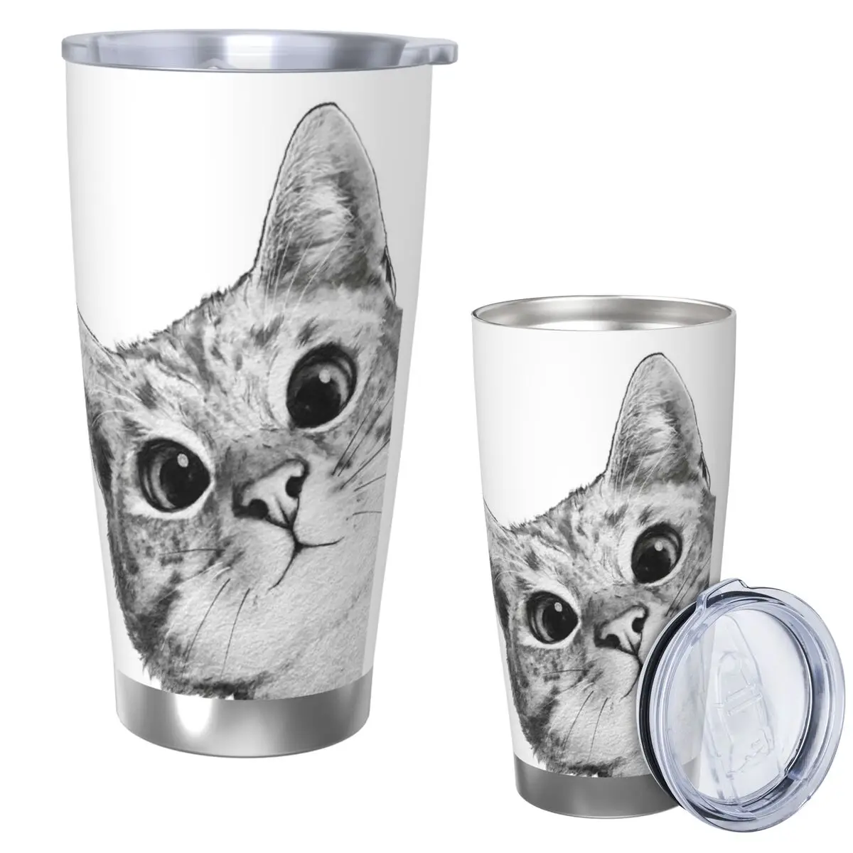 

Стакан из нержавеющей стали Sneaky Cat, кружки с вакуумной изоляцией, термосумка для холодной бутылки с крышкой, 20 унций
