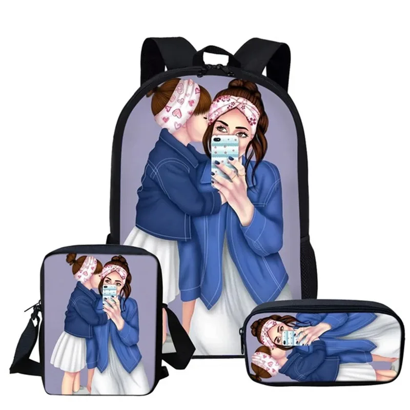 Harajuku Super Mother Life Daughter 3D Printing Backpack, Student School Backpacks, Laptop Backpack, Backpack, Tilt Shoulder Bag