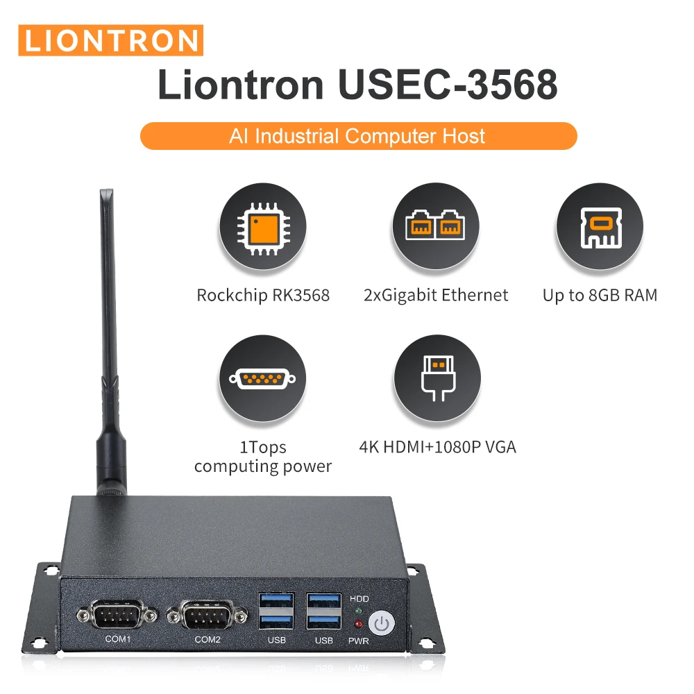 Liontron Linux Mini PC Rockchip ARM RK3568 fanless Dual Gigabit ethernet Embedded Computer Android Industrial Control Machine