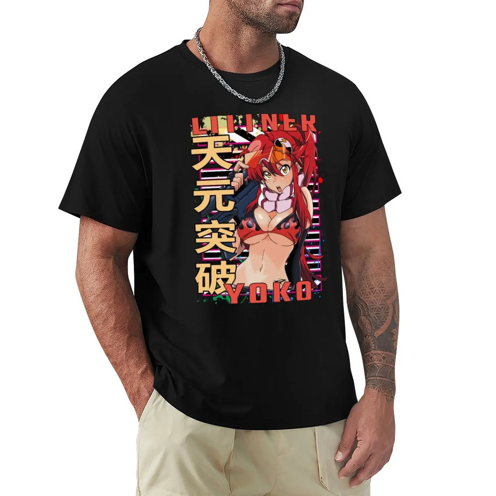 

Yoko Littner Gurren Lagann Anime design Gift Anime T-Shirt funny costumes quick drying customs t shirts men