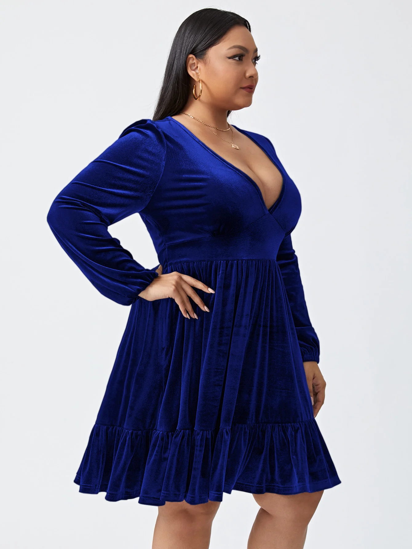 Plus Size Large Women\'s Dress Women\'s 2023 New Sexy Waist Wrapped Velvet Dress Party Dress Fashion Elegant Female Clothes