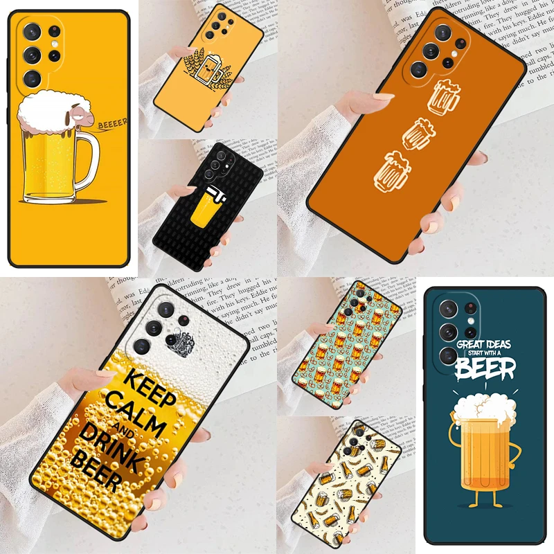 Beer Mug Beer Bubbles SOFT Cell Phone Case for Samsung Galaxy S26 Ultra S25 S24 S23 S22 S21 S20 Note10 Cover