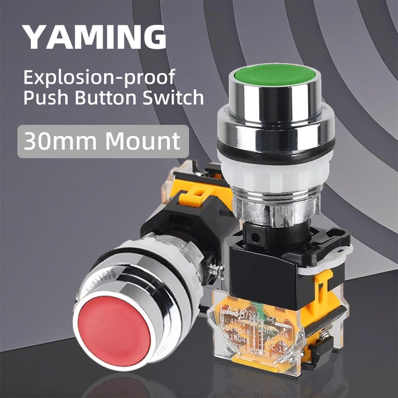 

Metal Flameproof Control Push Button Explosion-proof Switch Waterproof Dustproof Anticorrosion Start Normally Open / Close 8050