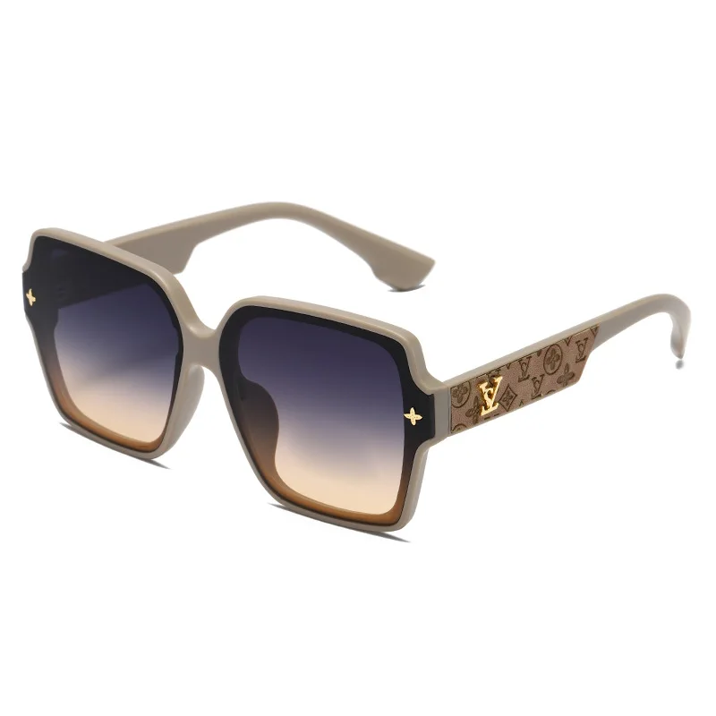 Gafas de sol con montura cuadrada para mujer, lentes de sol de lujo con protección UV, montura grande que combinan con todo (DS-8052-1)