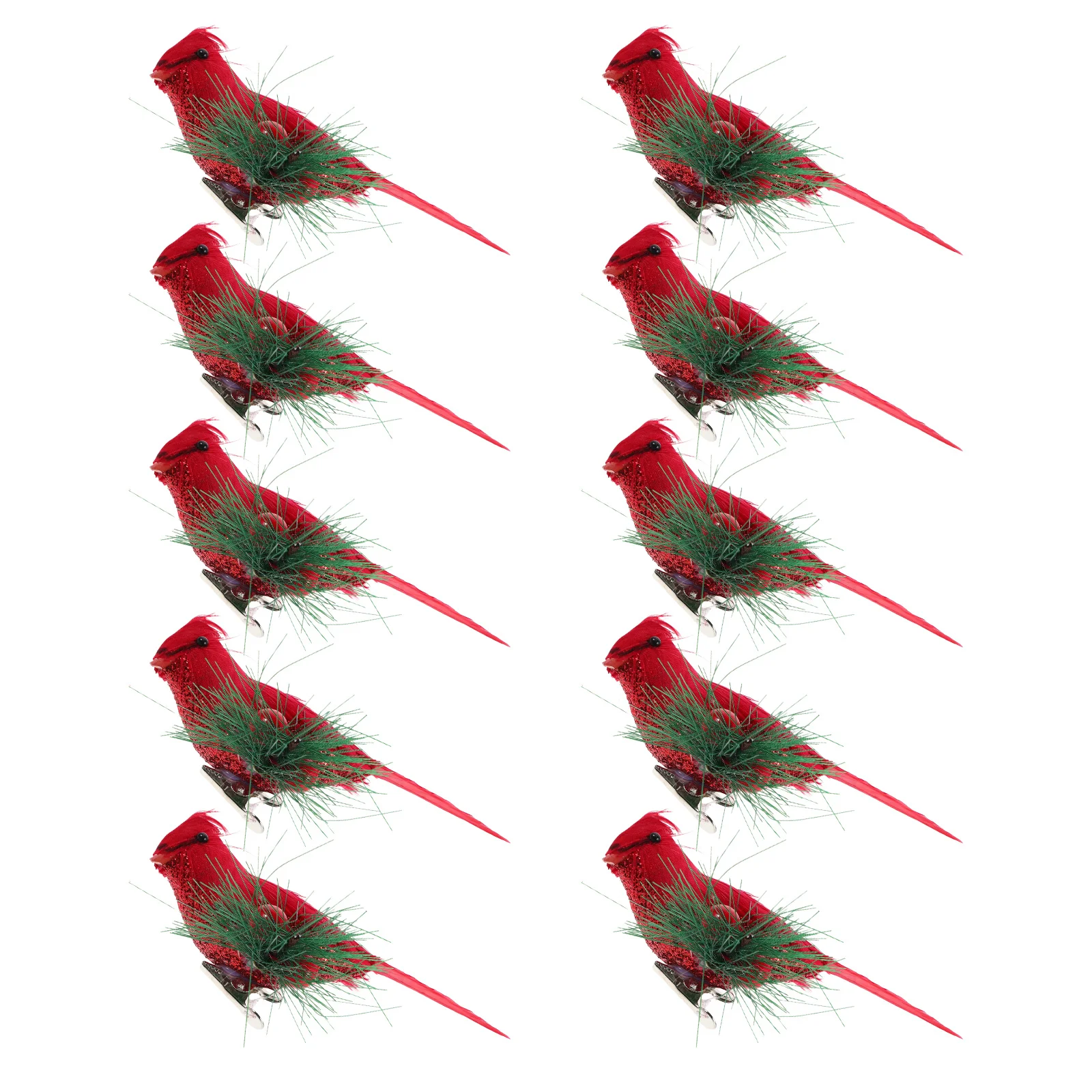 

10Pcs Artificial Red Cardinal Birds Foam Clip-on Ornaments Christmas Tree Decorations Realistic Birds Garden Wreath Crafts