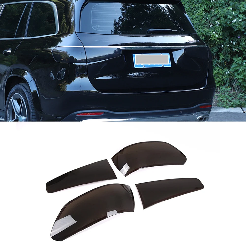 4Pcs for - GLS X167 2020-2022 Car Black Rear Tail Light Decor Cover Taillight Lamp Trim Garnish Lamp Hoods