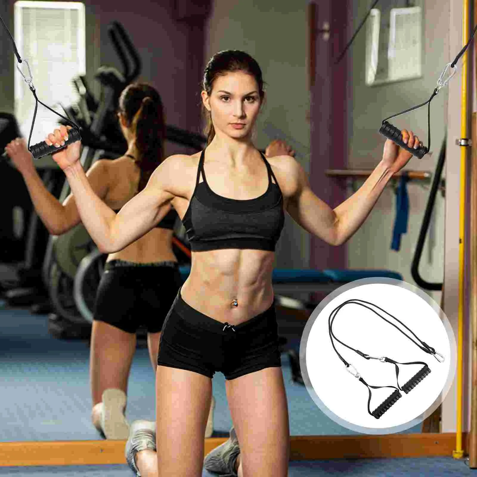 Fitness Handle Arm Pulley Cable Cables Tricep Pulldown Attachment Sports Belt Eva