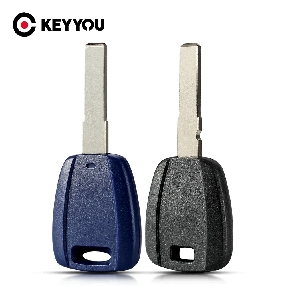KEYYOU 10pcs Replacement Transponder Car Key Case Shell For Fiat 500 Ducato SIP22 Uncut Blade