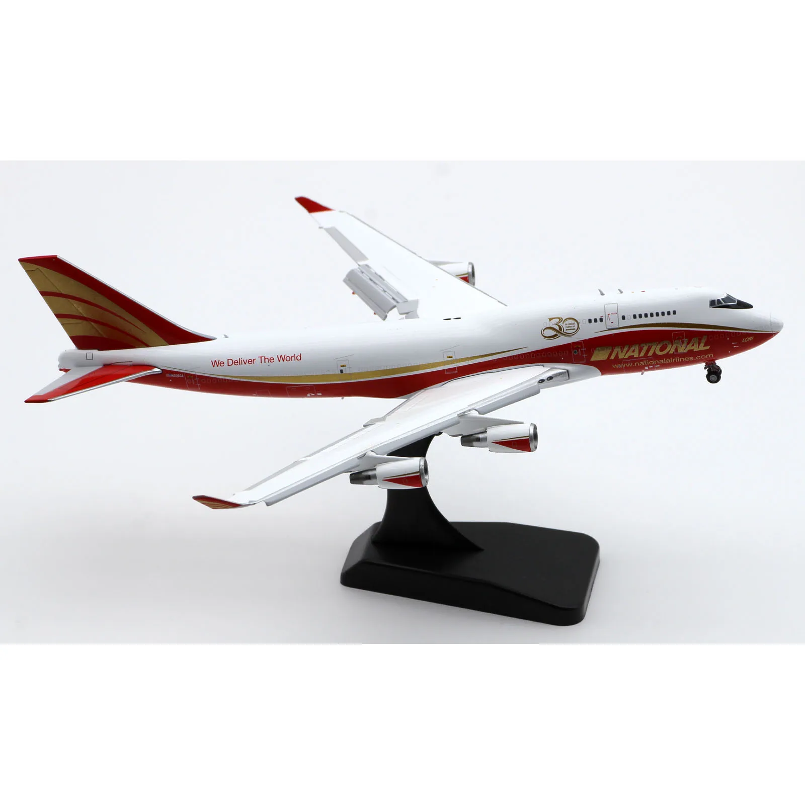 Lh4278a liga avião colecionável presente jc asas 1:400 companhias aéreas nacionais boeing 747-400bcf modelo de aeronave fundida n936ca abas para baixo