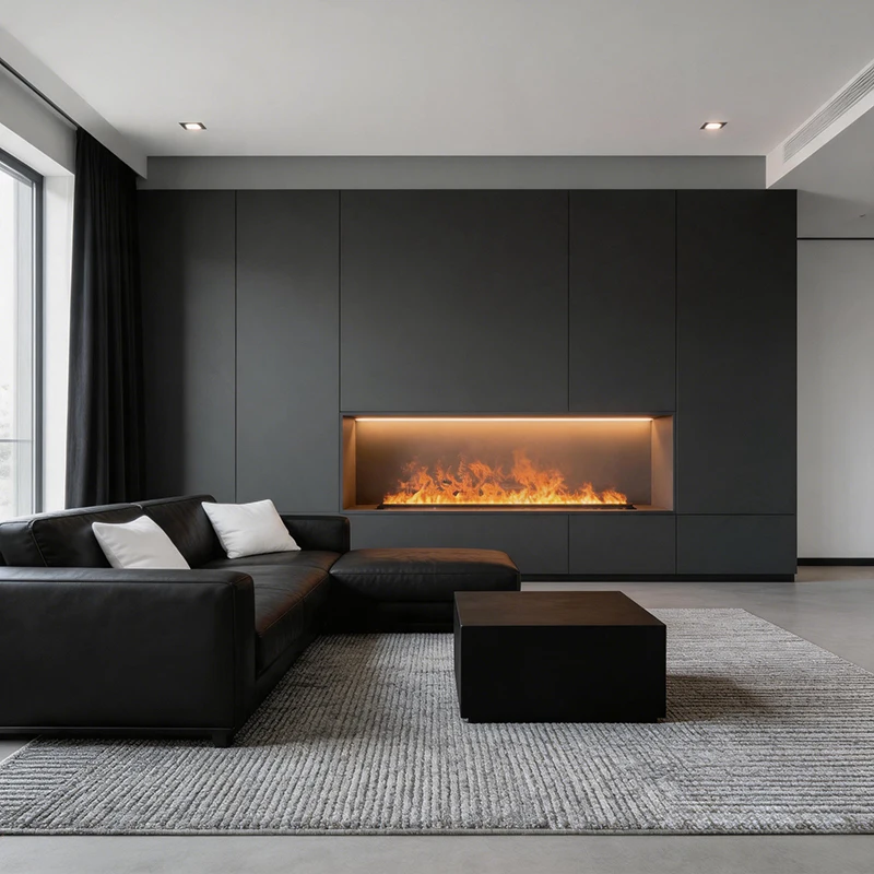 Wall Mounted 3D Water Vapor Electric Fireplace Smokeless Humidifier APP Smart Control TV Unit Living Room & Hotel Deco