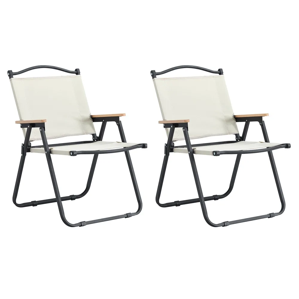 

Camping Chairs, 2-Piece Folding Outdoor Chair for Indoor, Outdoor Camping, Picnics, Beach, Backyard, BBQ, Party, Patio, Beige(2)