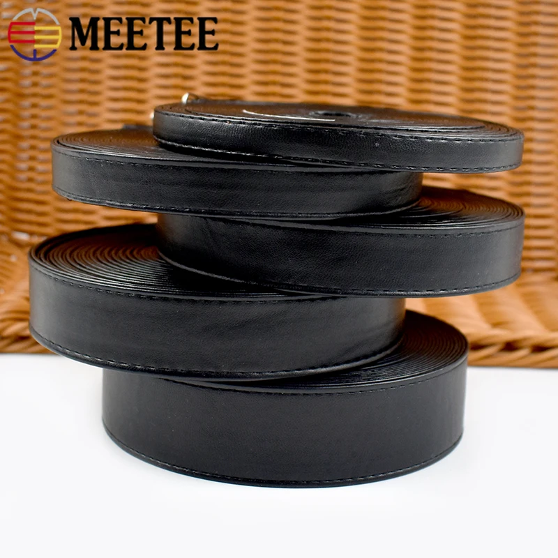 

5Meters Meetee 10-30mm PU Leather Cord Webbing Strap Bag Necklace Bracelet Sewing Bias Binding Ribbon Band DIY Craft Accessories