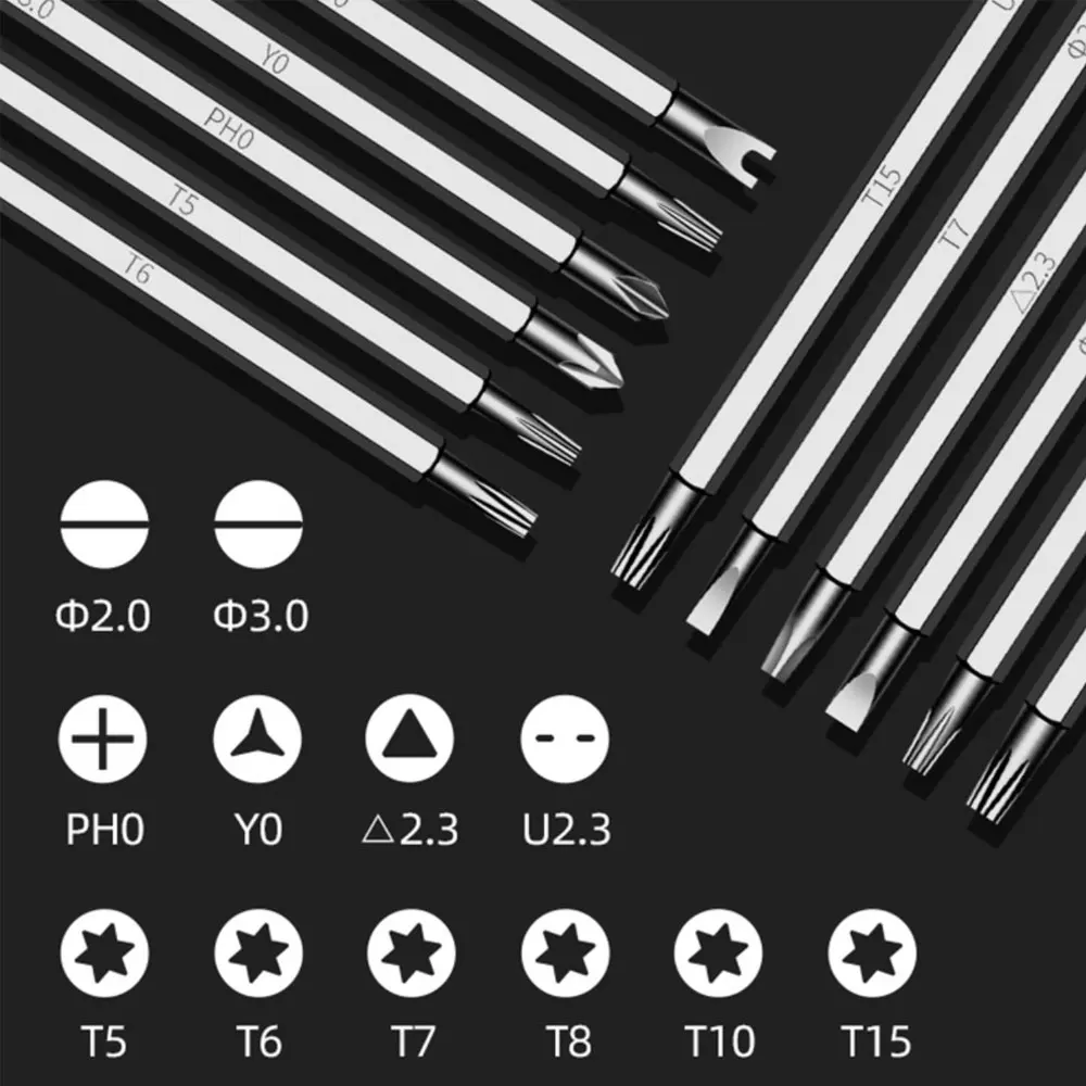 12 in 1 Magnetic Screwdriver Security Tamper Proof Drill Bit Pentagonal Torx Screwdriver Bits Flat Head Hand Tools