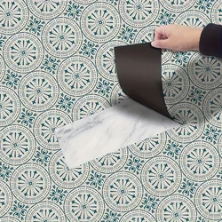 1 Roll Peel And Stick Floor Tile, Waterproof Wood PVC Tile Stickers, Self-Adhesive DIY Flooring Tiles For Bedroom, Living Room