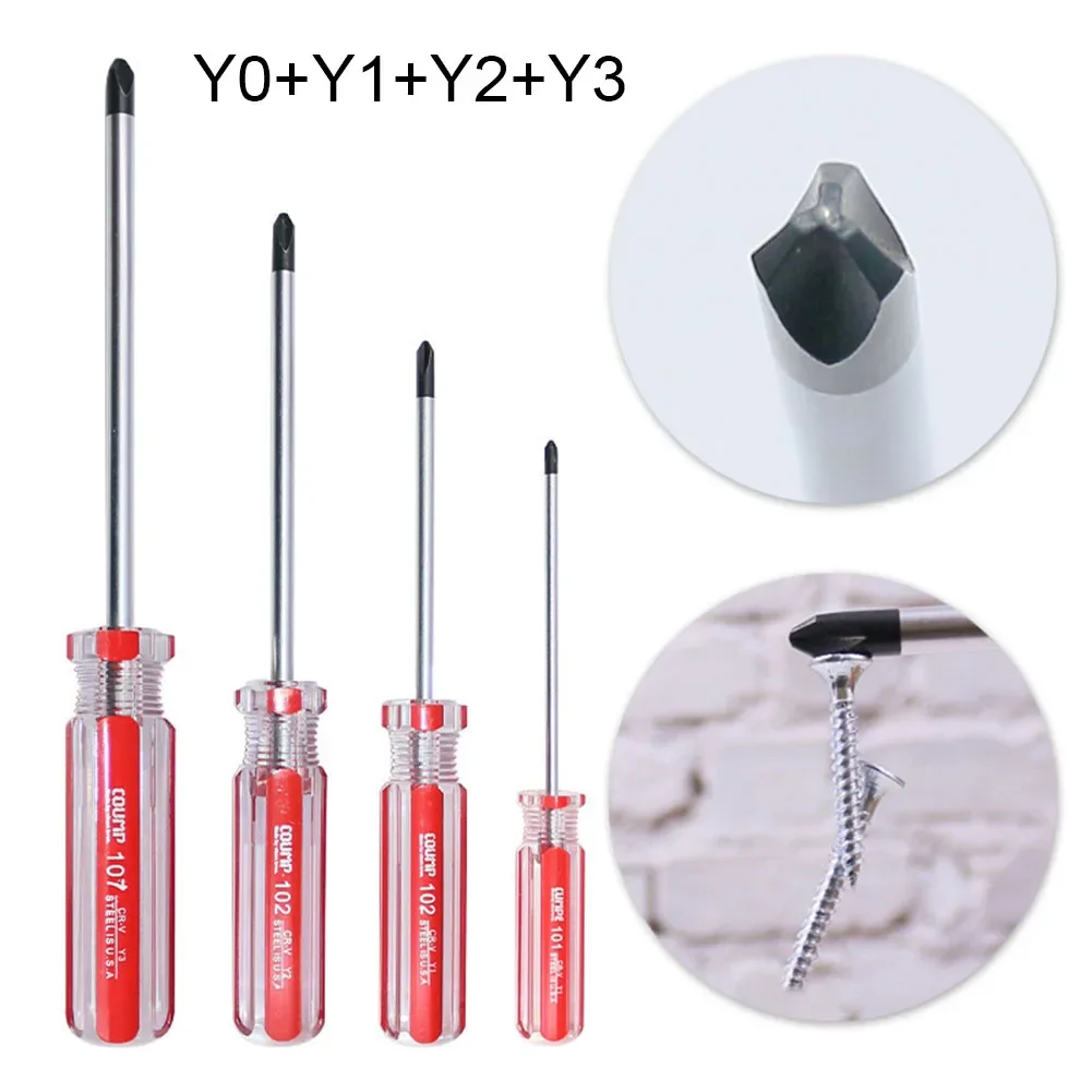 

4pcs Y-Shaped Precision Triangle Screwdriver Triangle Drive Screwdriver Removal Repair Hand Tool Y0 Y1 Y2 Y3