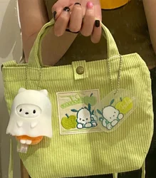 Kawaii Pochacco Bag Cartoon Cute Sanrioed Anime Series Simple Trend Fashion Cross Body Storage Travel Bag Plush Toy Gift