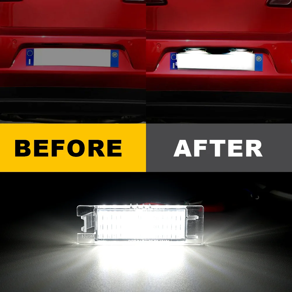 2PCS White LED License Plate Lights For Alfa Romeo 147 156 159 166 Brera Bj Giulietta Type 940 MiTo Ab Bj Romeo GT Bj Spider 939
