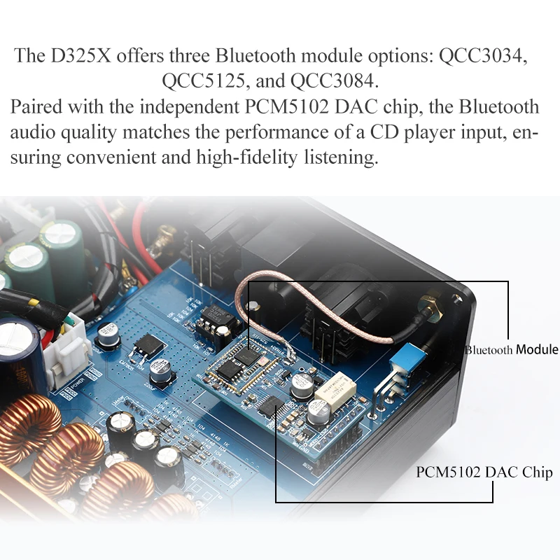 YJCO D325X 300W Digital Power Amplifier 2.0 Stereo Balance Input