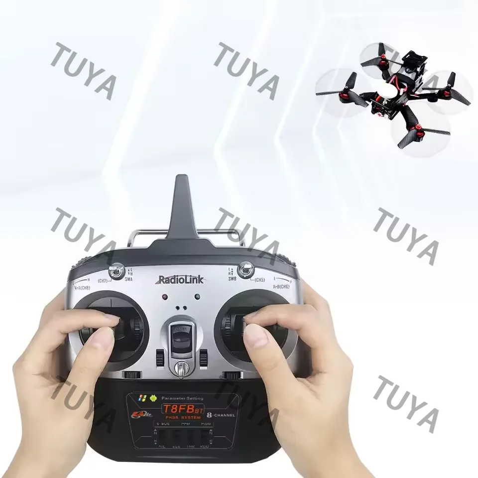 

T8FB BT 2.4G 8CH RC Transmitter & R8EF Receiver Combo, Remote Controller for Drone, Fixed Wing & Airplane