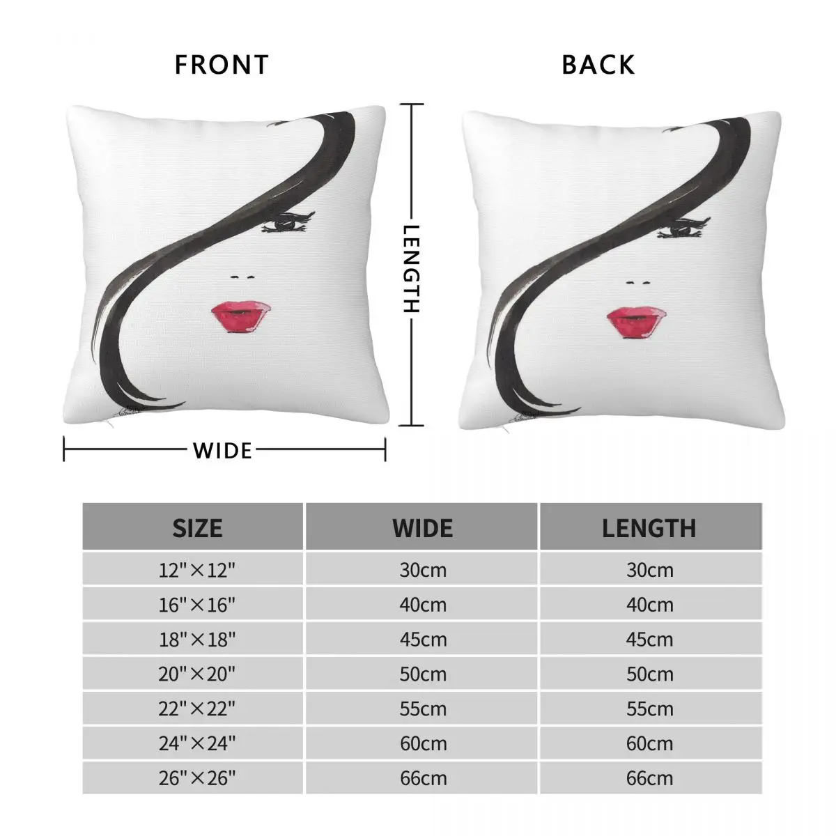 Woman Face Portrait Ink Strokes Square Pillowcase Polyester Linen Velvet Printed Zip Decorative Car Cushion Case 18