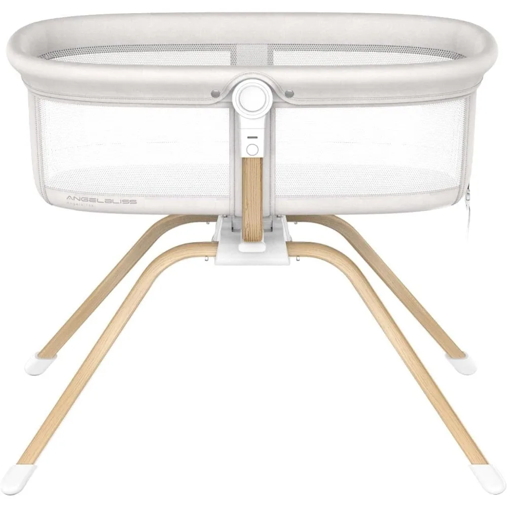 ANGELBLISS 3 in 1 Rocking Bassinet & Baby Bassinet Bedside Crib, One-Second Convert Travel Portable Bassinet Newborn Baby