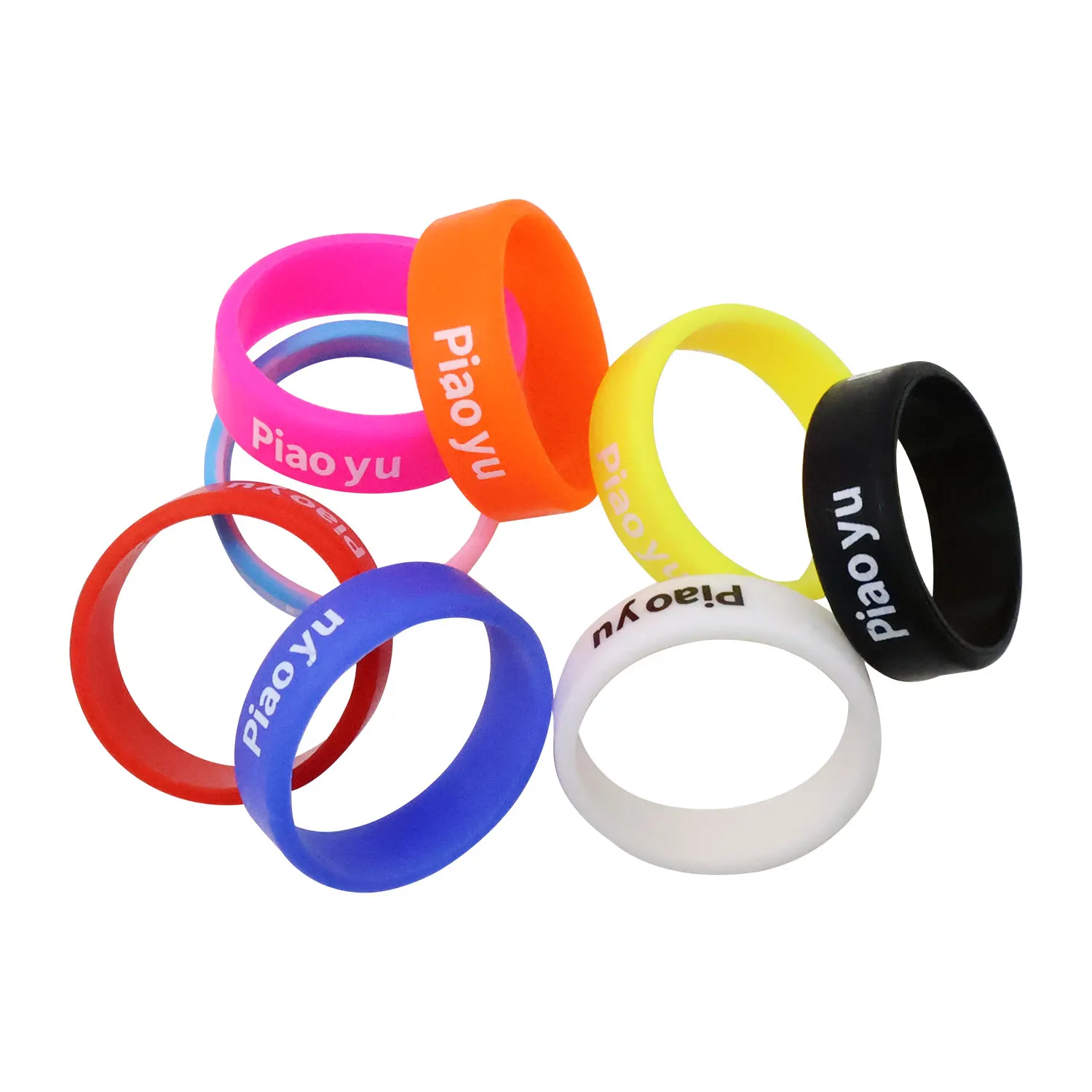 13mm/20mm 20PCS Protective Silicone Ring Color Decorative Ring Fishing Rod Slingshot Anti-slip O-ring Handle Band Sweat Belt