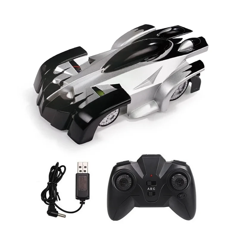 Yangers RC Voiture Télécommandée Mur Escalade Voiture, 4 Canal Contrôle Defy Gravité Mur Climber, USB Rechargeable avec Avant et Arrière LED Lumières Jouet Électrique pour Enfants (Bleu