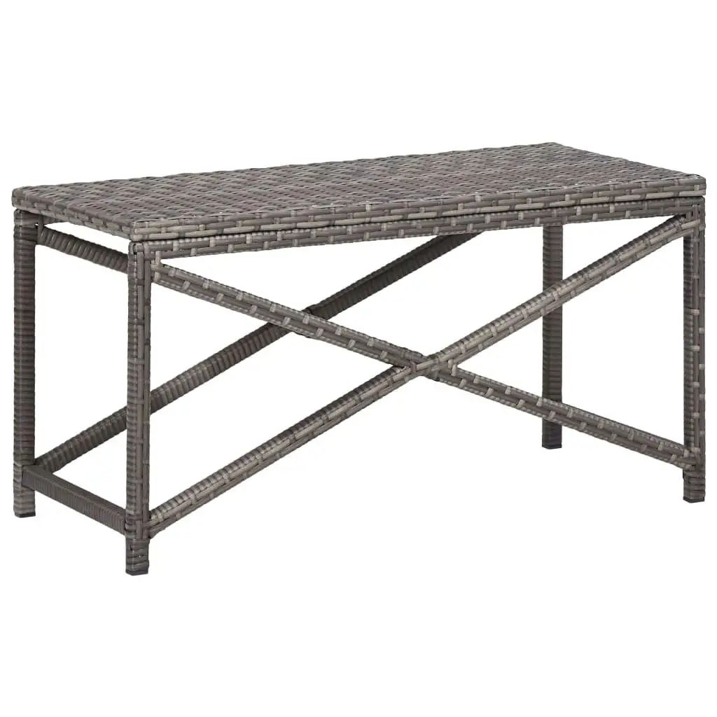 31.5 Gray Poly Rattan Patio Bench for Outdoor Relaxation & Garden Seating