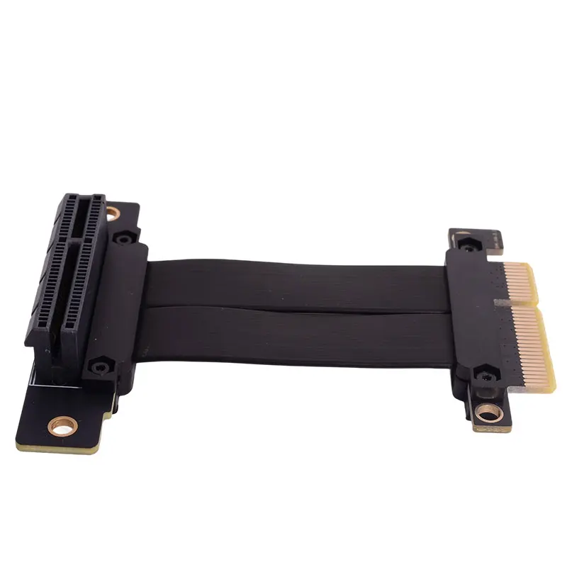 ADT-Link PCIe 3.0 x4 to x4 Extension Cable Dual 90 Degree Right Angle Riser for 10G Network M.2 Hard Disk Adapter Graphics Card