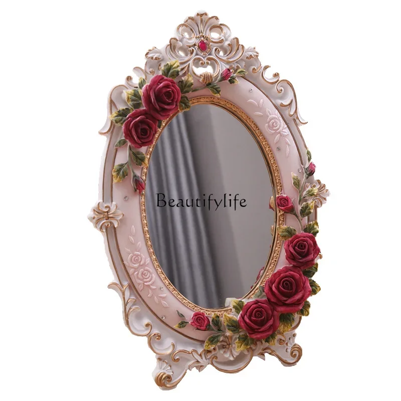 Desktop Makeup Mirror Makeup Mirror European Cute Princess Court Retro Mirror