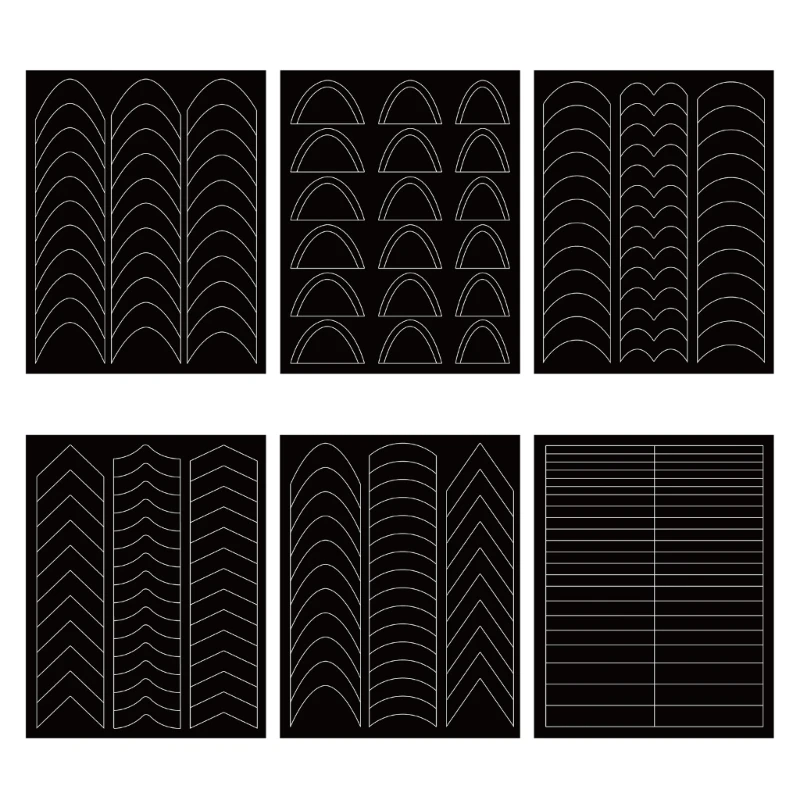 Q1QD French Manicure Guide Naklejka Tipsy Prowadnice Naklejki Samoprzylepne Manicure Szablon Naklejki na Wzory Paznokci
