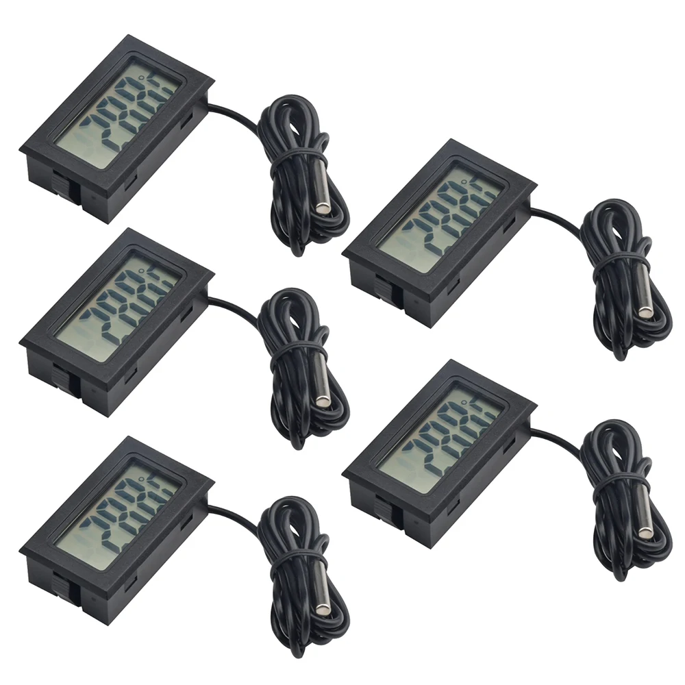 5Pcs/lot FY-10 Digital Refrigerator Thermometer with Clear LCD Display for Freezer Fish Tank and Aquarium Easy to Read High-Quality