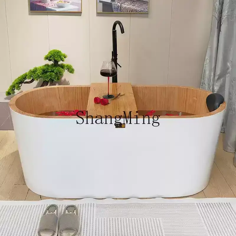 

CL new wooden bathtub bath wooden bucket small apartment home bed and breakfast double bathtub