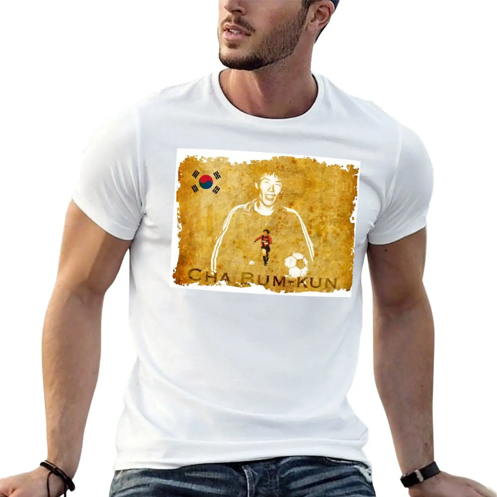 

Cha Bum-Kun South Korean Soccer Player T-Shirt men t shirt cotton 100% man t shirt designer T-Shirt